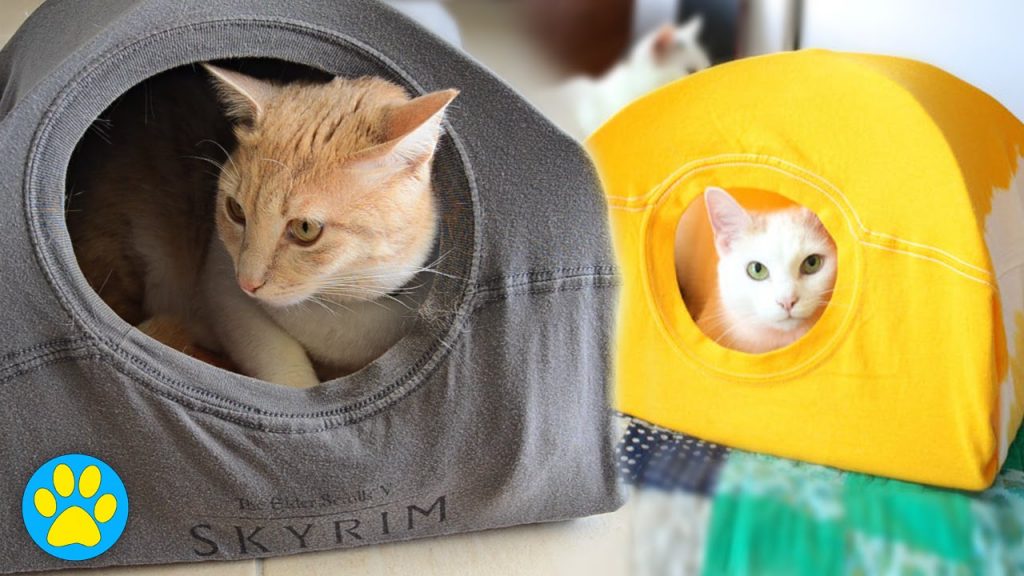 Old T-Shirt into a DIY Cat Tent