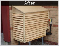 Outdoor condensing unit after behive cover